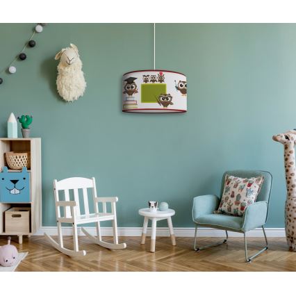 Duolla - Детски пендел OWLS MULTI 1xE27/15W/230V Ø 35 см
