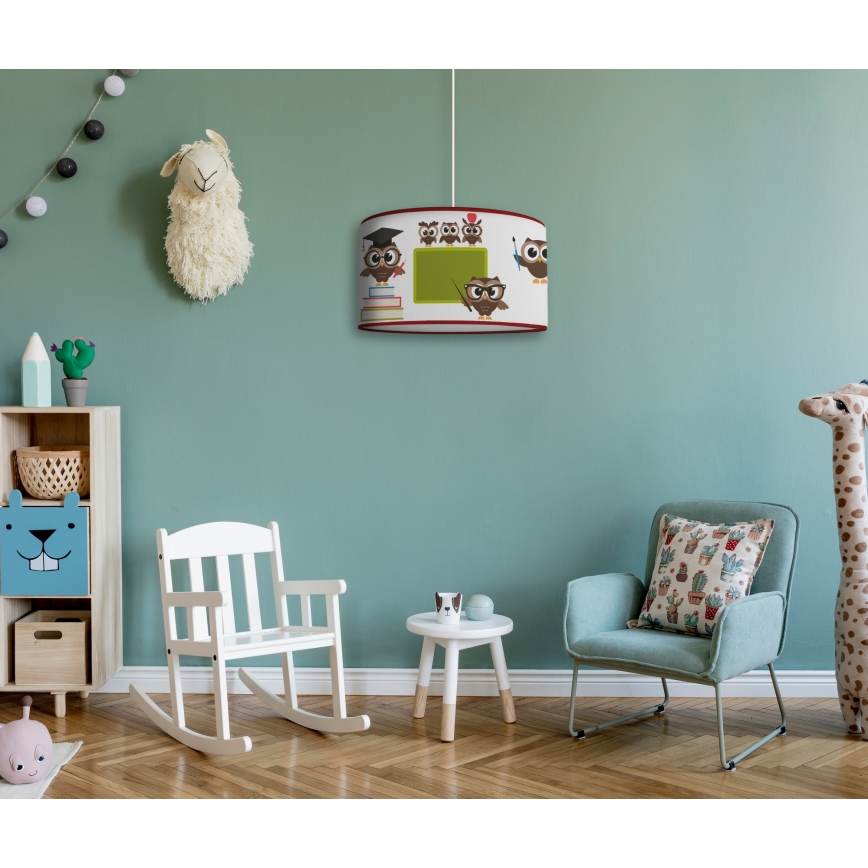 Duolla - Детски пендел OWLS MULTI 1xE27/15W/230V Ø 35 см