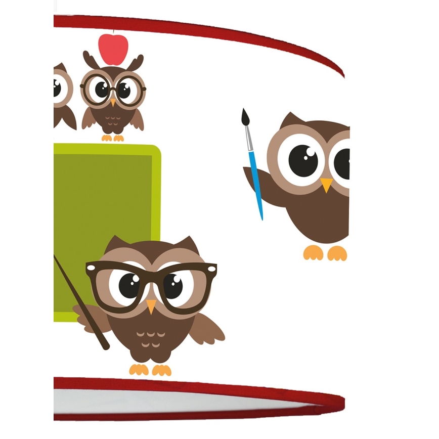 Duolla - Детски пендел OWLS MULTI 1xE27/15W/230V Ø 35 см