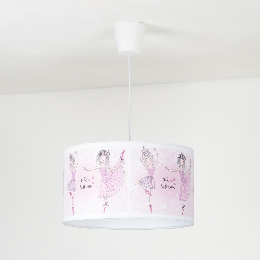 Duolla - Детски пендел PRINT M 1xE27/40W/230V Ø 35 см балерини