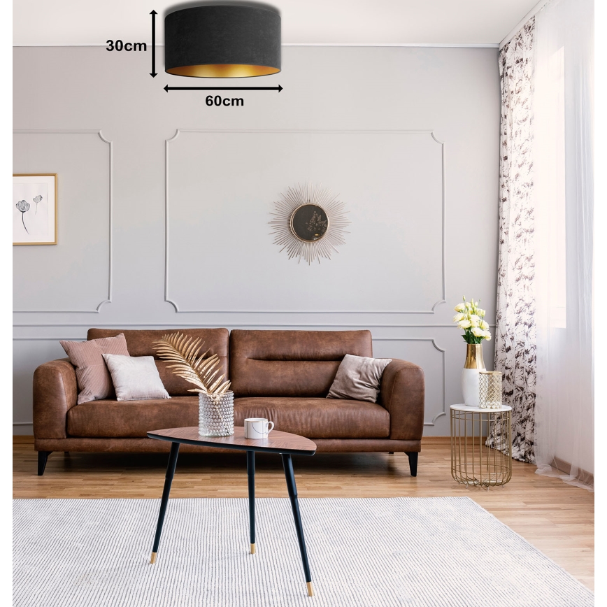 Duolla - Лампа ROLLER 3xE27/15W/230V Ø 60 см черна/златиста