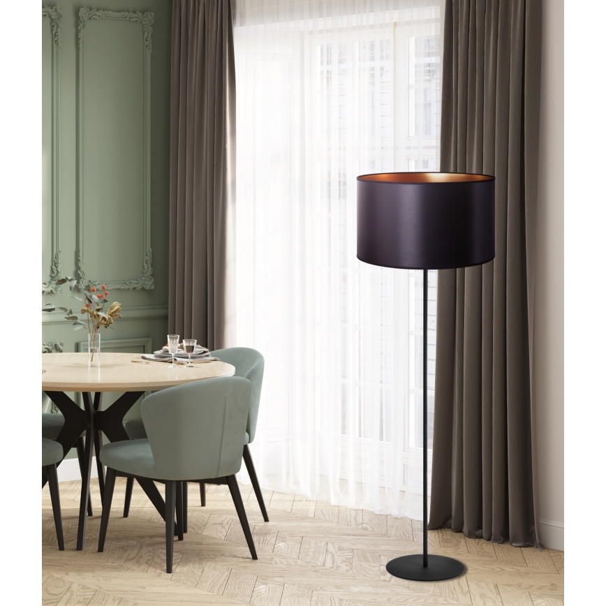 Duolla - Лампион CANNES 1xE27/15W/230V Ø 45 см черен/меден