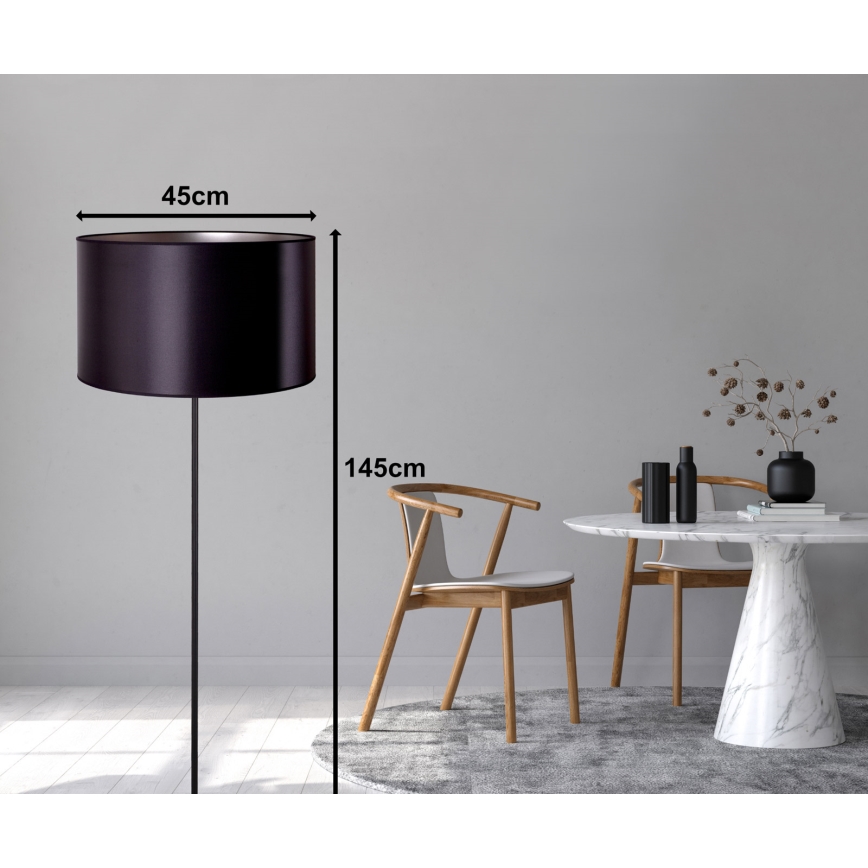 Duolla - Лампион CANNES 1xE27/15W/230V Ø 45 см черен/сребрист