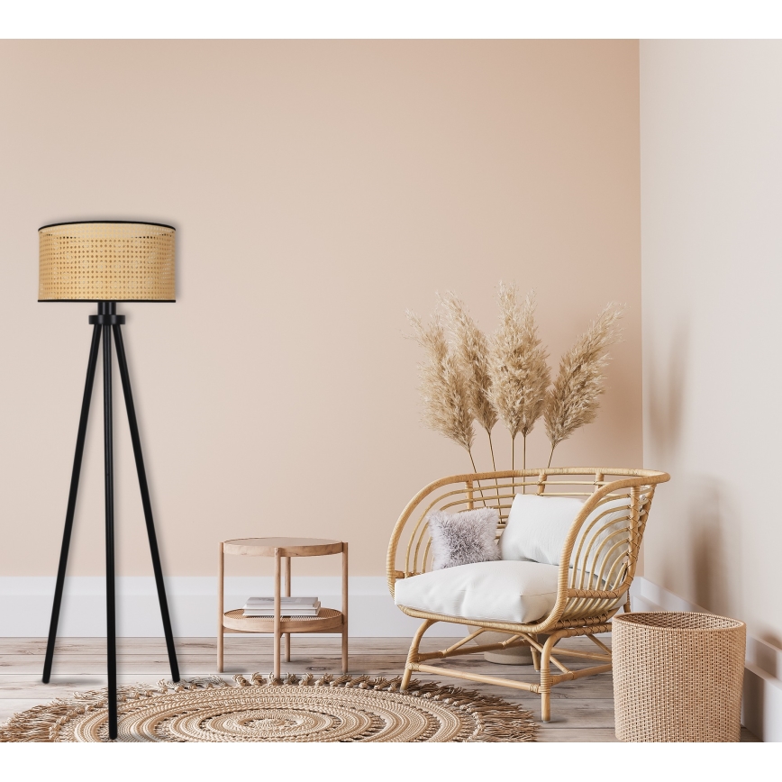 Duolla - Лампион ROLLER 1xE27/15W/230V Ø 45 см ратан/черен