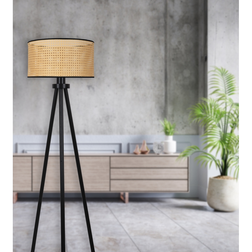 Duolla - Лампион ROLLER 1xE27/15W/230V Ø 45 см ратан/черен