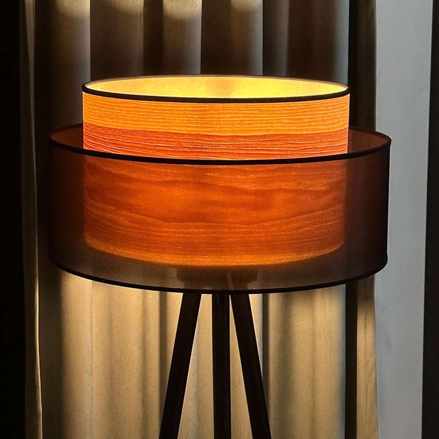 Duolla - Лампион WOOD BOHO 1xE27/15W/230V Ø 45 см черен/бежов