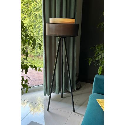Duolla - Лампион WOOD BOHO 1xE27/15W/230V Ø 45 см черен/бежов