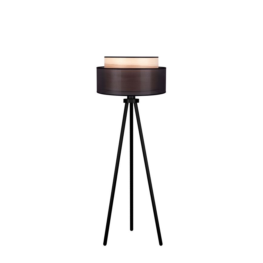 Duolla - Лампион WOOD BOHO 1xE27/15W/230V Ø 45 см черен/бежов