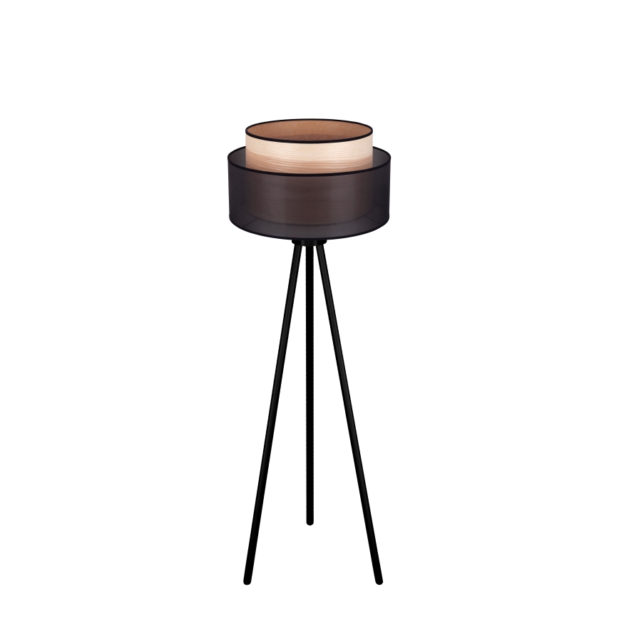 Duolla - Лампион WOOD BOHO 1xE27/15W/230V Ø 45 см черен/бежов