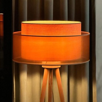 Duolla - Лампион WOOD BOHO 1xE27/15W/230V Ø 45 см меден/кафяв/бежов