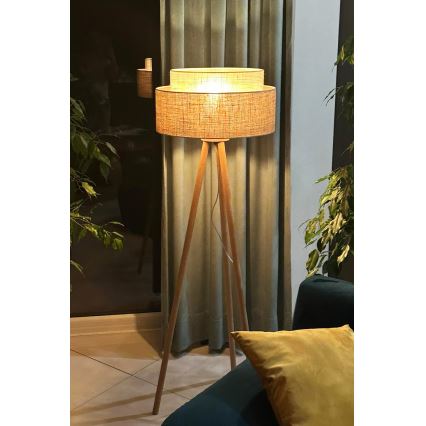 Duolla - Лампион YUTE BOHO 1xE27/15W/230V Ø 45 см кафяв/кремав