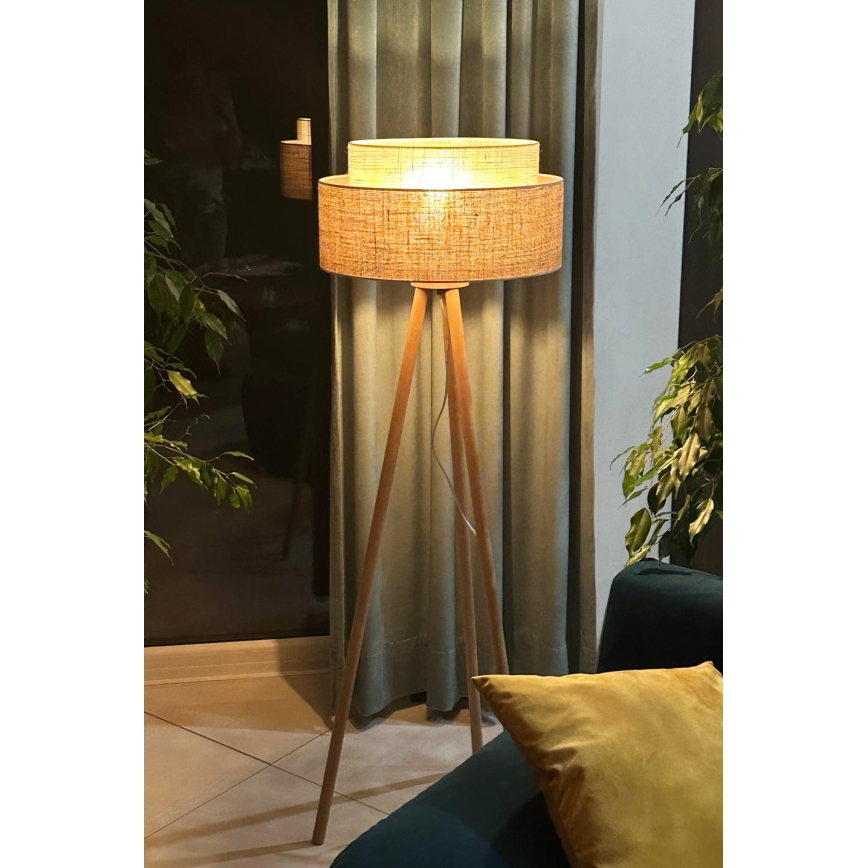 Duolla - Лампион YUTE BOHO 1xE27/15W/230V Ø 45 см кафяв/кремав