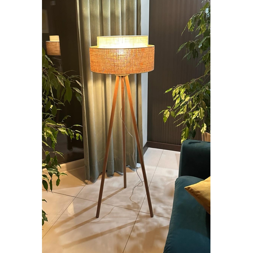 Duolla - Лампион YUTE BOHO 1xE27/15W/230V Ø 45 см кафяв/кремав