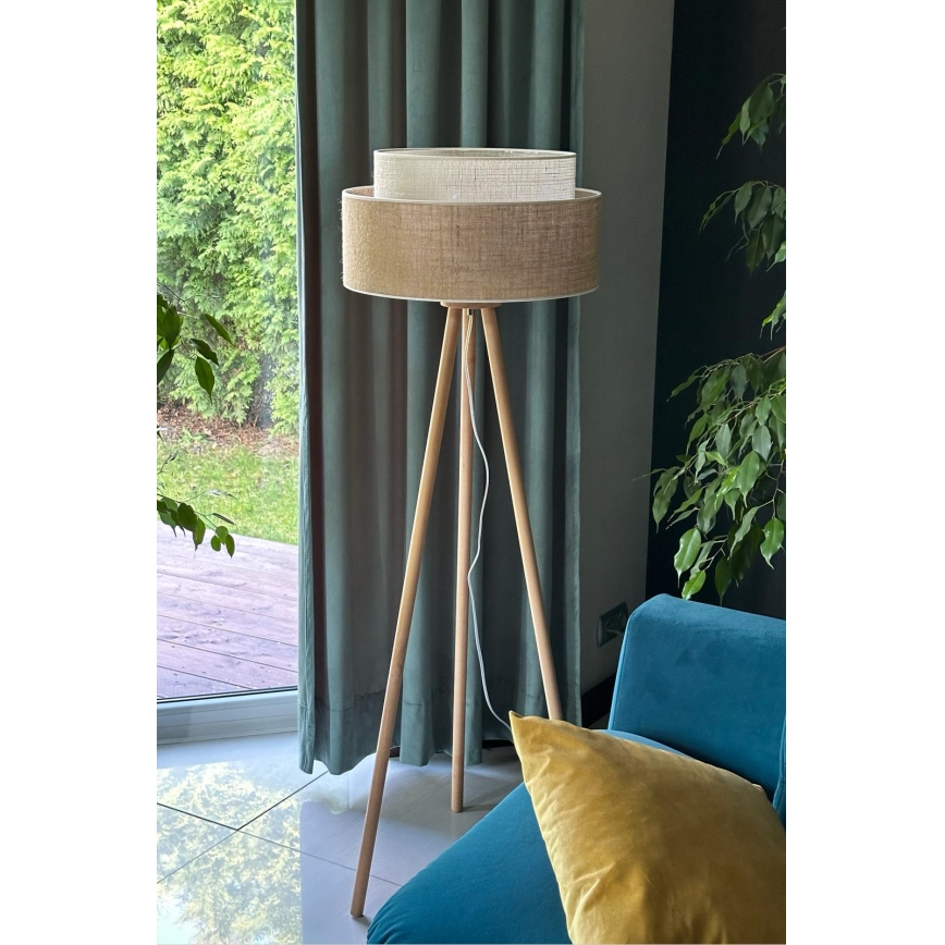 Duolla - Лампион YUTE BOHO 1xE27/15W/230V Ø 45 см кафяв/кремав