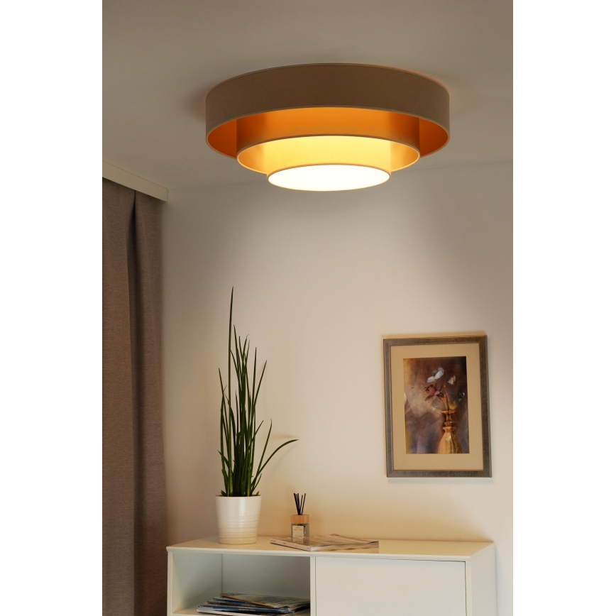 Duolla - LED Плафониера LUNETA LED/26W/230V Ø 60 см 4000K бежов/златист/кремав