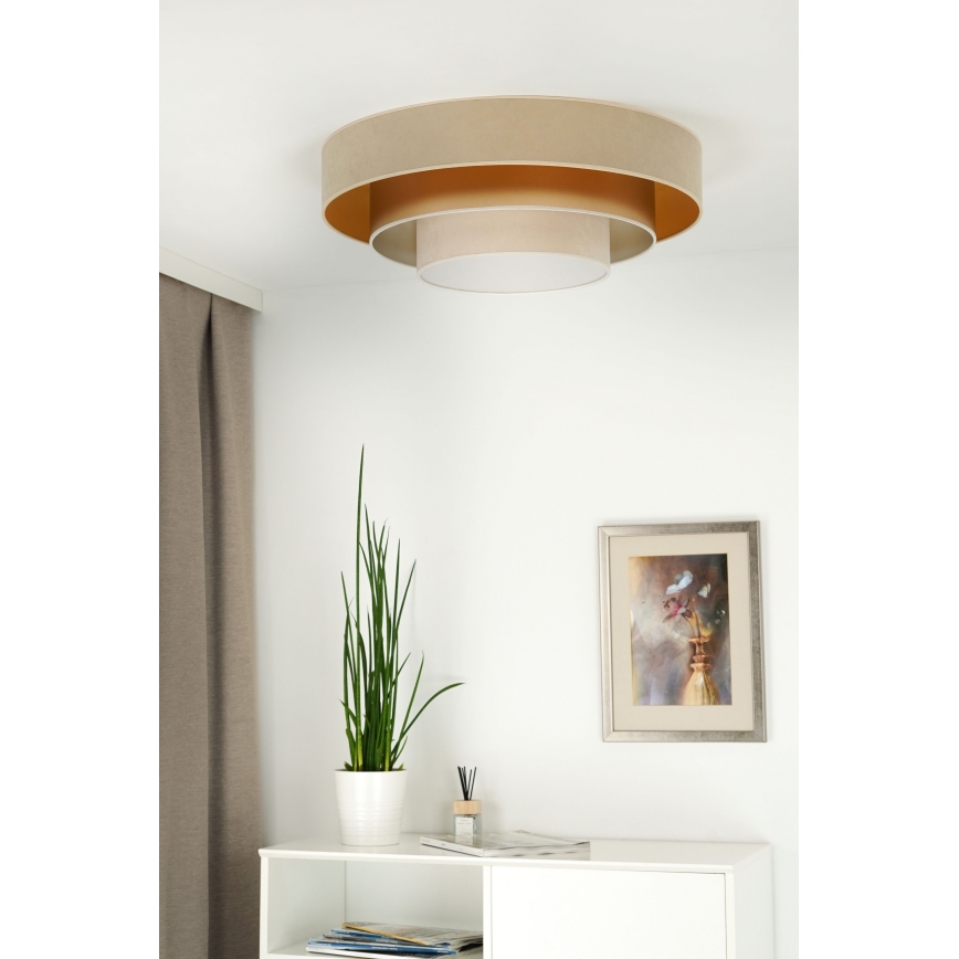 Duolla - LED Плафониера LUNETA LED/26W/230V Ø 60 см 4000K бежов/златист/кремав
