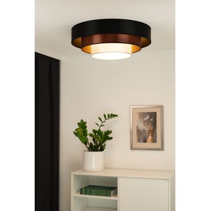Duolla - LED Плафониера LUNETA LED/26W/230V Ø 60 см 4000K черен/меден/бял