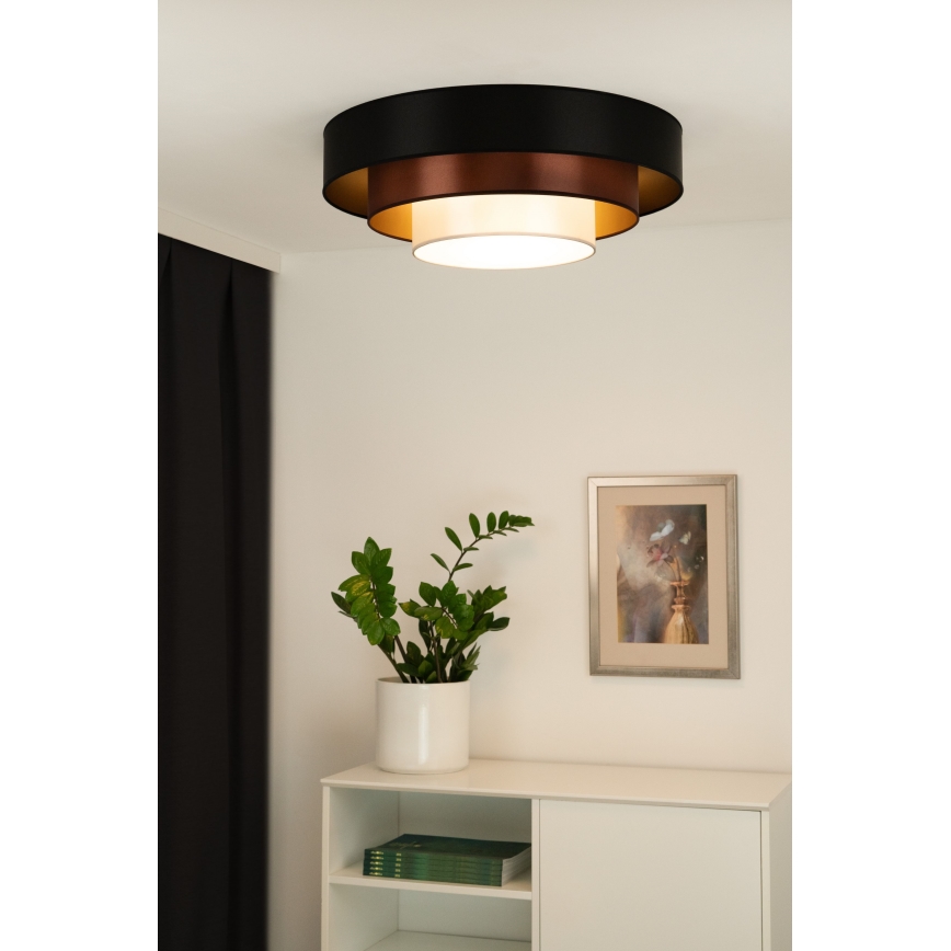Duolla - LED Плафониера LUNETA LED/26W/230V Ø 60 см 4000K черен/меден/бял