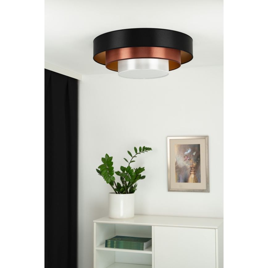 Duolla - LED Плафониера LUNETA LED/26W/230V Ø 60 см 4000K черен/меден/бял