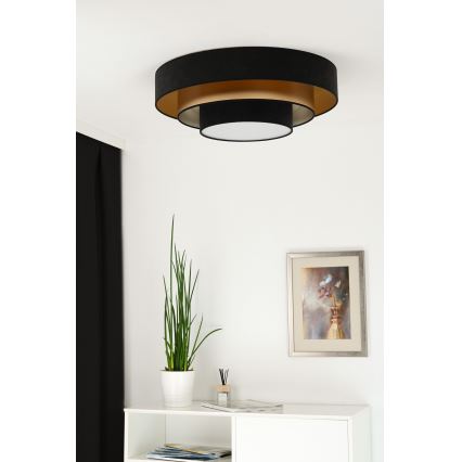 Duolla - LED Плафониера LUNETA LED/26W/230V Ø 60 см 4000K черен/златист