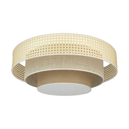 Duolla - LED Плафониера LUNETA LED/26W/230V Ø 60 см 4000K ратан/бежов/кафяв