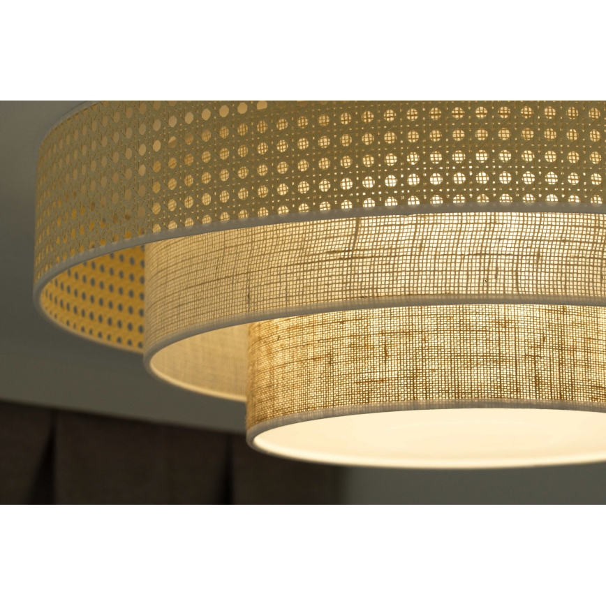 Duolla - LED Плафониера LUNETA LED/26W/230V Ø 60 см 4000K ратан/бежов/кафяв