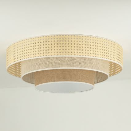 Duolla - LED Плафониера LUNETA LED/26W/230V Ø 60 см 4000K ратан/бежов/кафяв