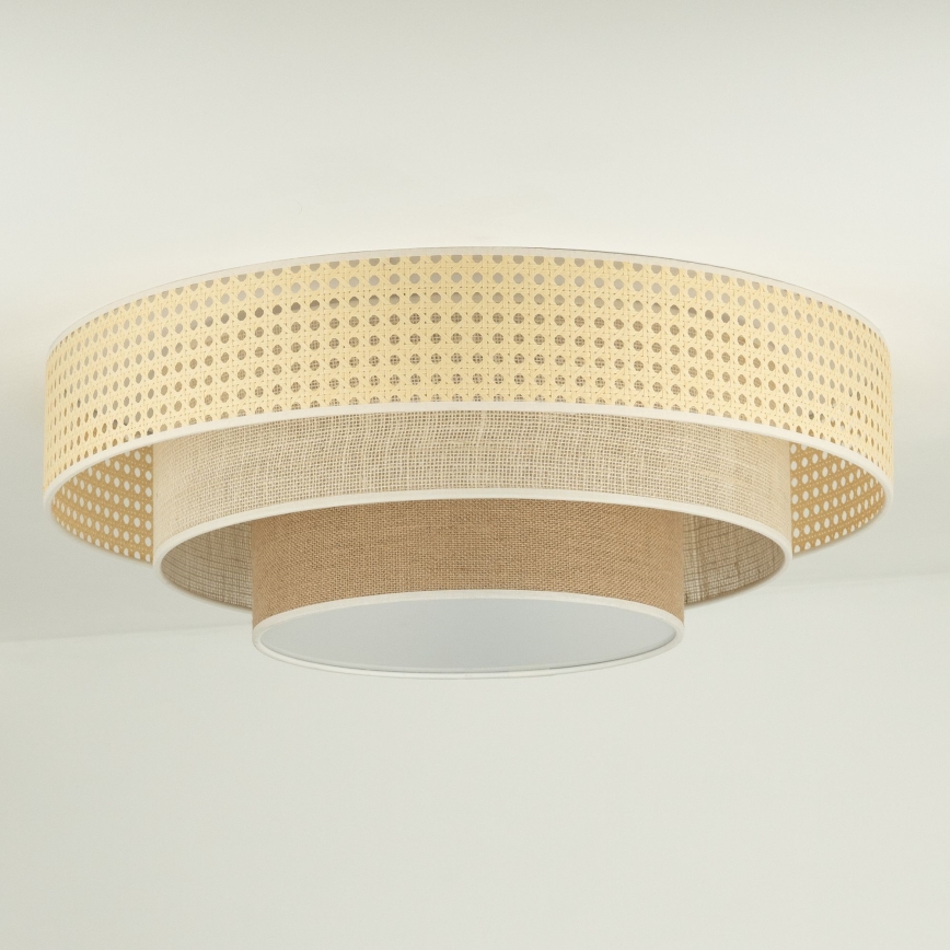 Duolla - LED Плафониера LUNETA LED/26W/230V Ø 60 см 4000K ратан/бежов/кафяв