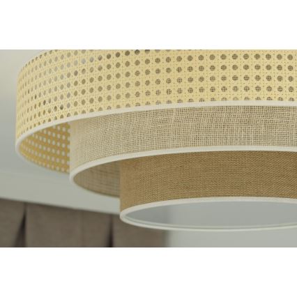 Duolla - LED Плафониера LUNETA LED/26W/230V Ø 60 см 4000K ратан/бежов/кафяв