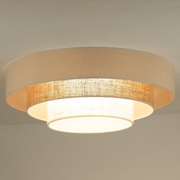 Duolla - LED Плафониера LUNETA LED/26W/230V Ø 60 см 4000K ратан/бежов/кафяв