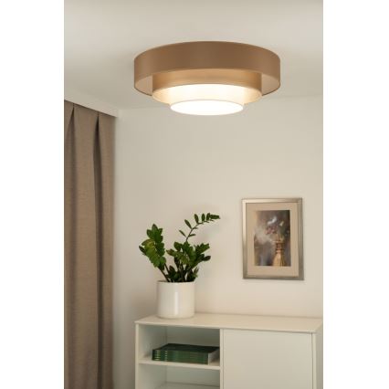 Duolla - LED Плафониера LUNETA LED/26W/230V Ø 60 см 4000K кафяв/златист/бял