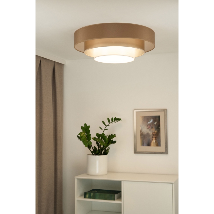 Duolla - LED Плафониера LUNETA LED/26W/230V Ø 60 см 4000K кафяв/златист/бял