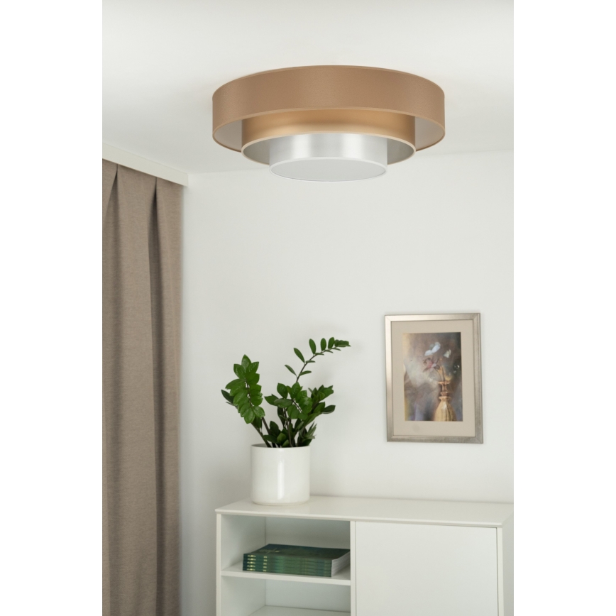 Duolla - LED Плафониера LUNETA LED/26W/230V Ø 60 см 4000K кафяв/златист/бял