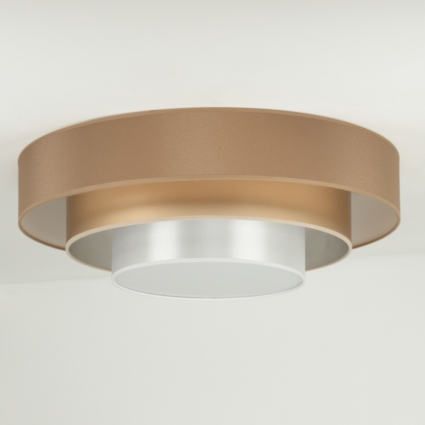 Duolla - LED Плафониера LUNETA LED/26W/230V Ø 60 см 4000K кафяв/златист/бял