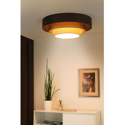 Duolla - LED Плафониера LUNETA LED/26W/230V Ø 60 см 4000K кафяв/златист/кремав