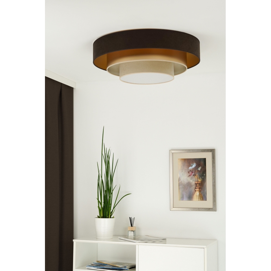 Duolla - LED Плафониера LUNETA LED/26W/230V Ø 60 см 4000K кафяв/златист/кремав