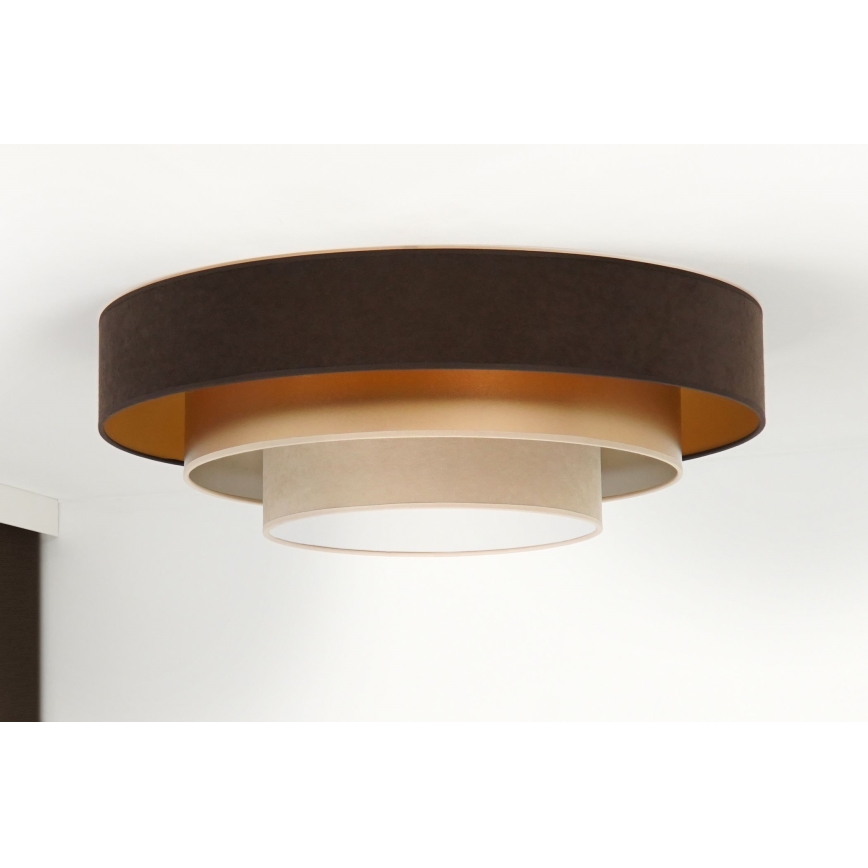 Duolla - LED Плафониера LUNETA LED/26W/230V Ø 60 см 4000K кафяв/златист/кремав