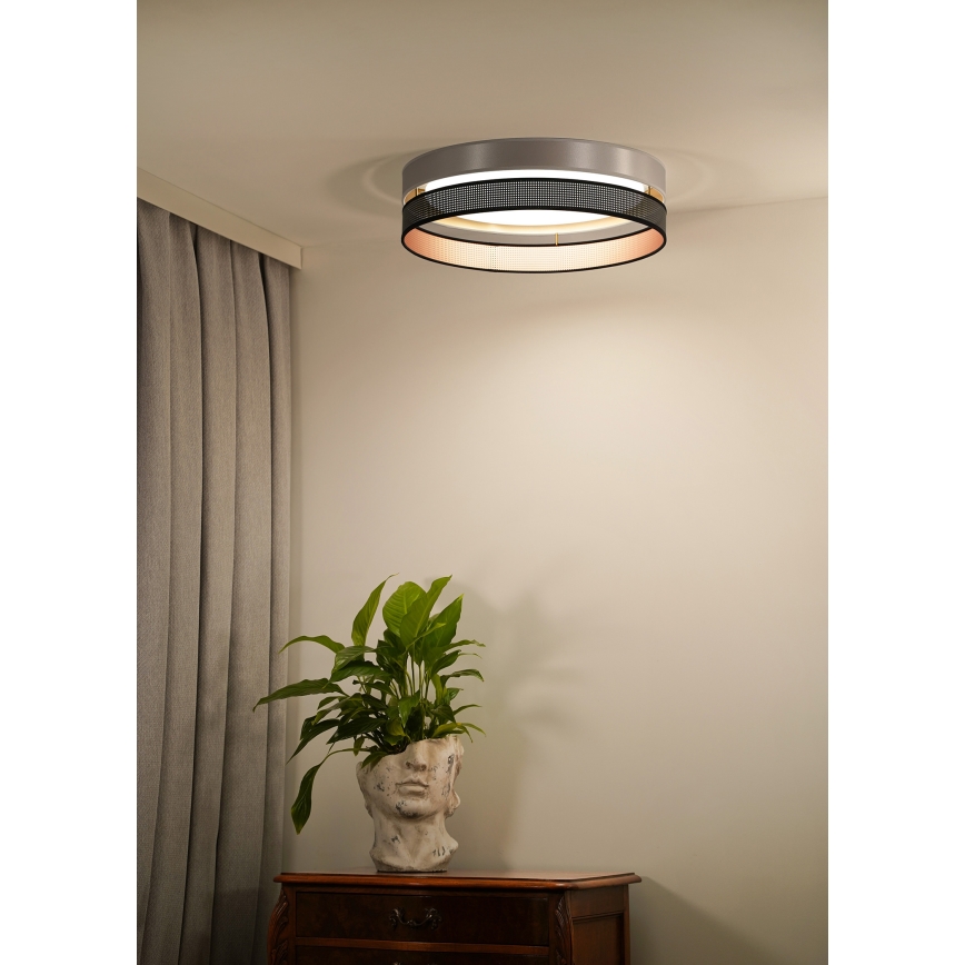 Duolla - LED Плафониера ROLLER DUO SHINY LED/24W/230V Ø 45 см сребрист/черен