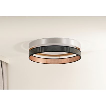 Duolla - LED Плафониера ROLLER DUO SHINY LED/24W/230V Ø 45 см сребрист/черен