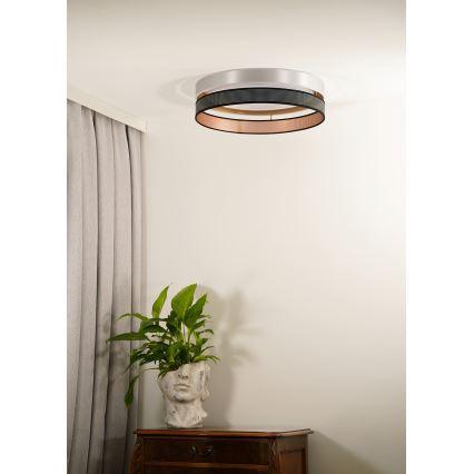 Duolla - LED Плафониера ROLLER DUO SHINY LED/24W/230V Ø 45 см сребрист/черен