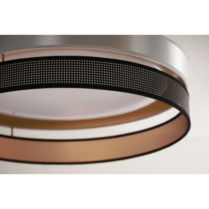 Duolla - LED Плафониера ROLLER DUO SHINY LED/24W/230V Ø 45 см сребрист/черен