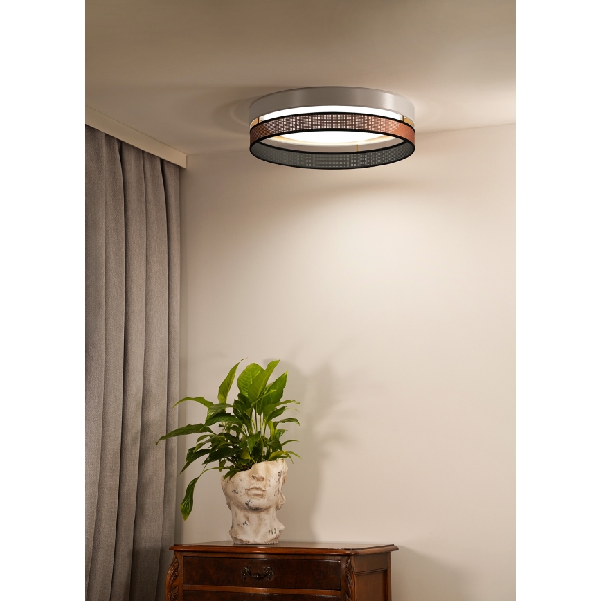 Duolla - LED Плафониера ROLLER DUO SHINY LED/24W/230V Ø 45 см бял/меден