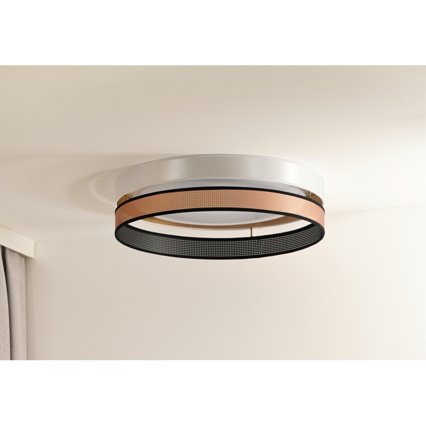 Duolla - LED Плафониера ROLLER DUO SHINY LED/24W/230V Ø 45 см бял/меден