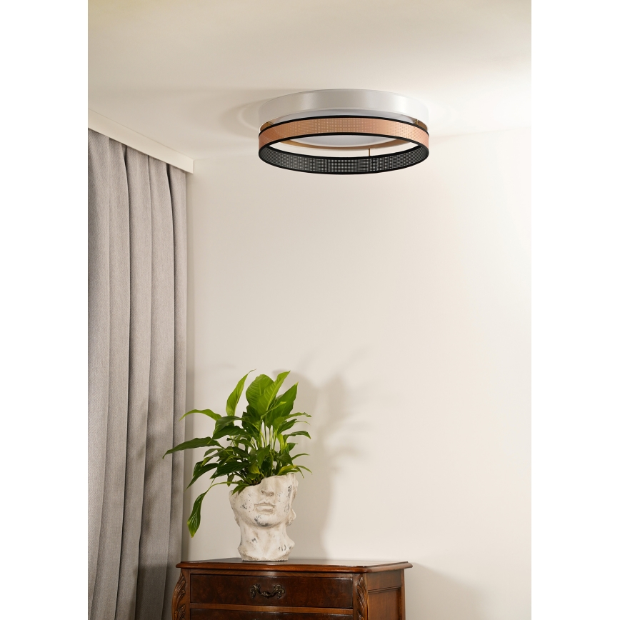 Duolla - LED Плафониера ROLLER DUO SHINY LED/24W/230V Ø 45 см бял/меден