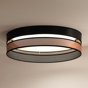 Duolla - LED Плафониера ROLLER DUO SHINY LED/24W/230V Ø 45 см черен/меден