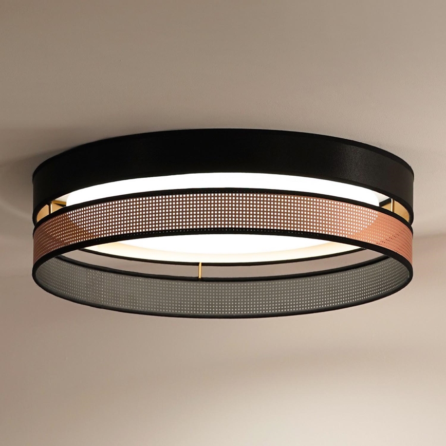 Duolla - LED Плафониера ROLLER DUO SHINY LED/24W/230V Ø 45 см черен/меден