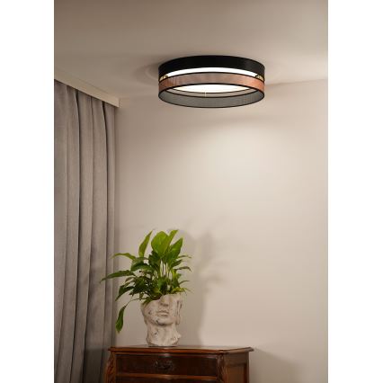 Duolla - LED Плафониера ROLLER DUO SHINY LED/24W/230V Ø 45 см черен/меден
