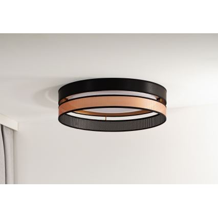 Duolla - LED Плафониера ROLLER DUO SHINY LED/24W/230V Ø 45 см черен/меден