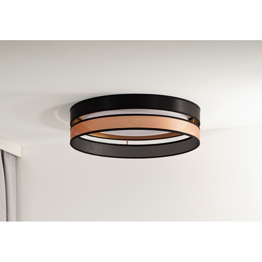 Duolla - LED Плафониера ROLLER DUO SHINY LED/24W/230V Ø 45 см черен/меден