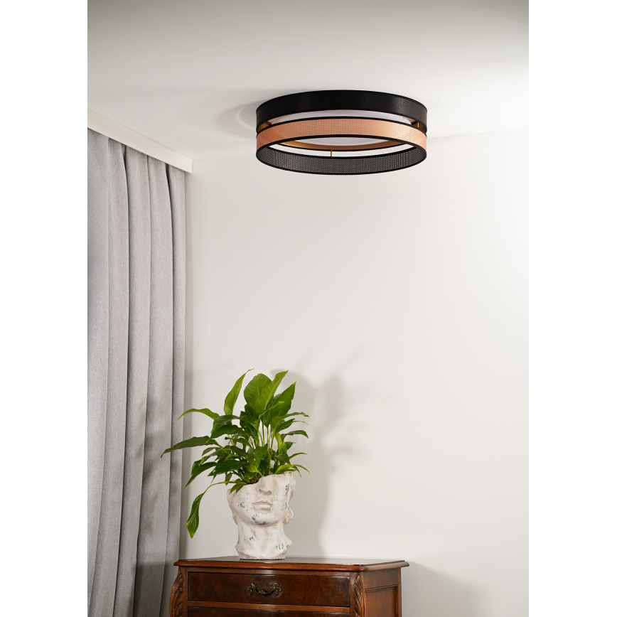 Duolla - LED Плафониера ROLLER DUO SHINY LED/24W/230V Ø 45 см черен/меден